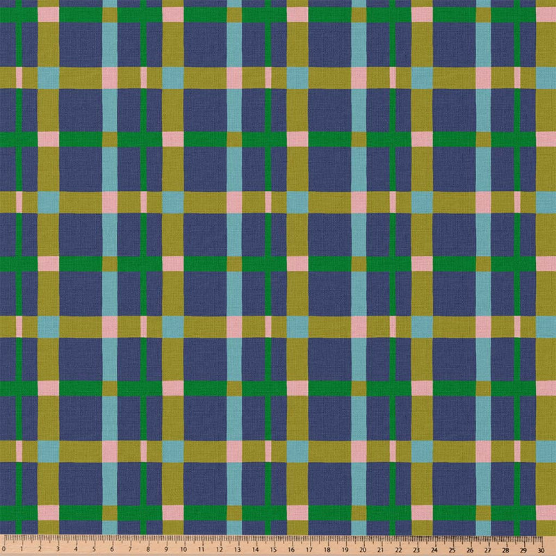 Printed Cotton FERNAND Blue / Green
